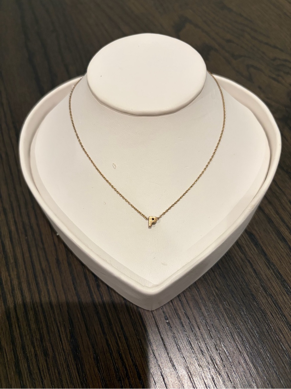 Gold Initial P Pendant Necklace for Women